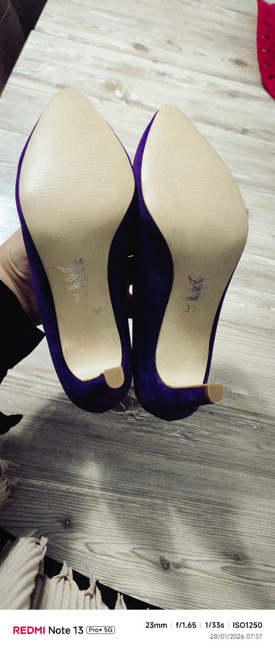 Mor Süet Stiletto Kadın Ayakkabı - Görsel 2