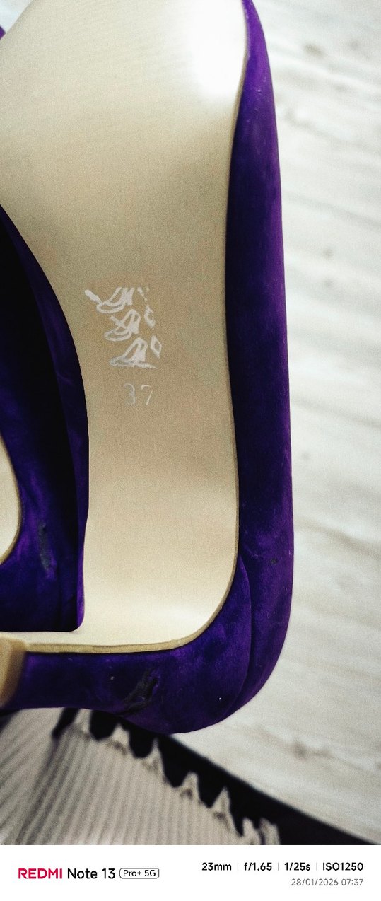 Mor Süet Stiletto Kadın Ayakkabı - Görsel 3