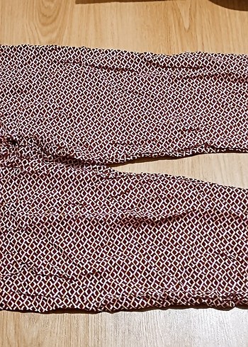 VICHY Bordo Desenli Bohem pantolon vichyss Şeritli