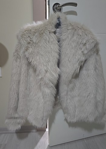 krem Kürk Detaylı Midi Kadın Mont - Görsel 3