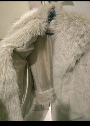 krem Kürk Detaylı Midi Kadın Mont - Görsel 5