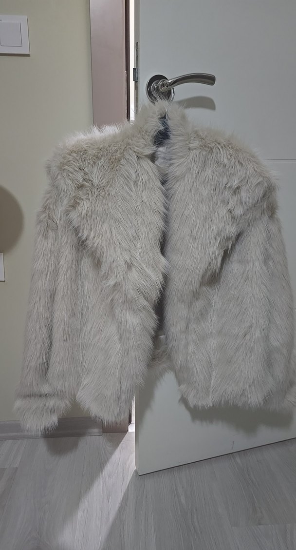 krem Kürk Detaylı Midi Kadın Mont - Görsel 3