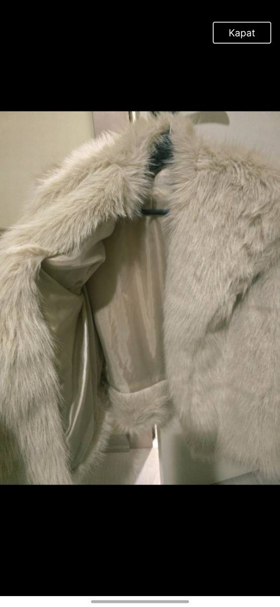krem Kürk Detaylı Midi Kadın Mont - Görsel 5