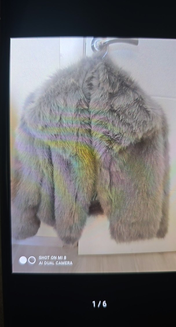 Gri Kürklü Kadın Midi Boy Mont - Görsel 2