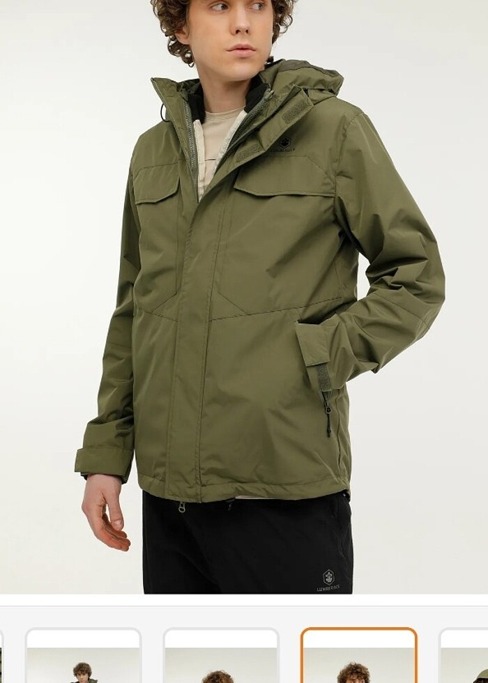 Lumberjack yeşil mont - Görsel 5