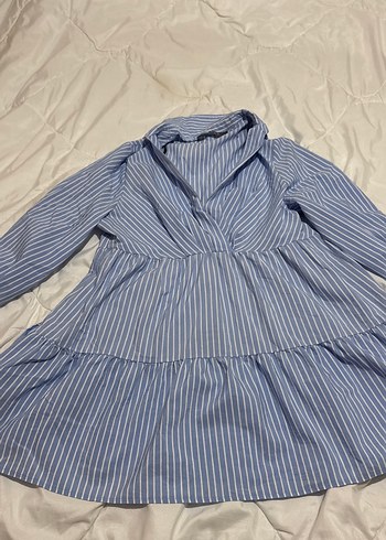 Mavi Çizgili Pilili Uzun Kollu Gömlek - Görsel 3