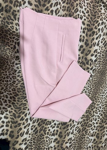 Fermuarlı Pastel Pembe Mini Kumaş Pantolon - Görsel 3