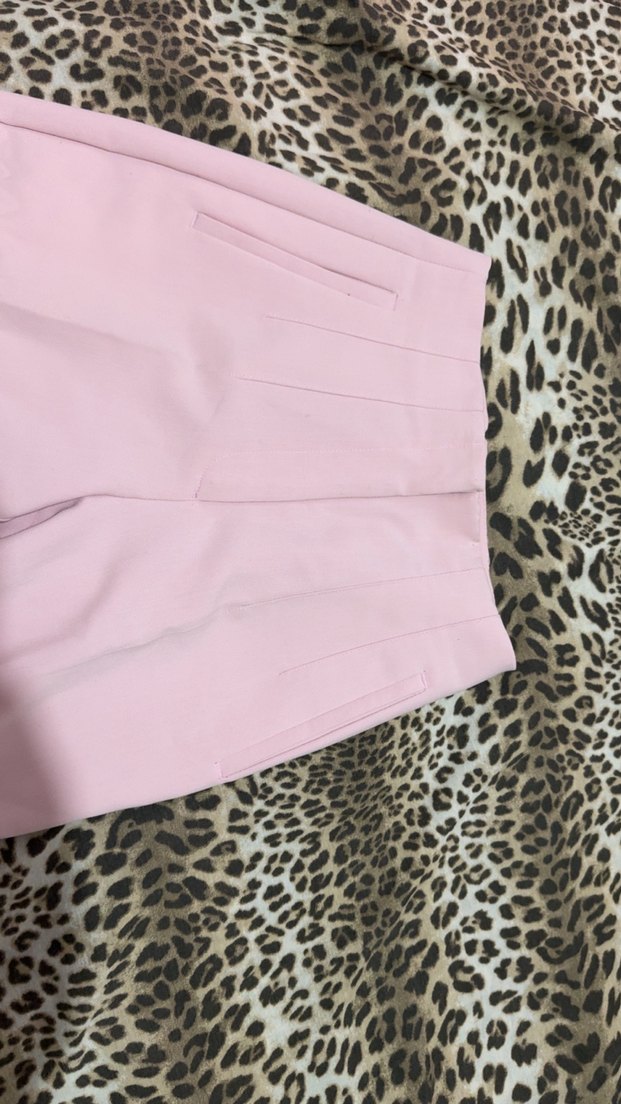 Fermuarlı Pastel Pembe Mini Kumaş Pantolon - Görsel 2