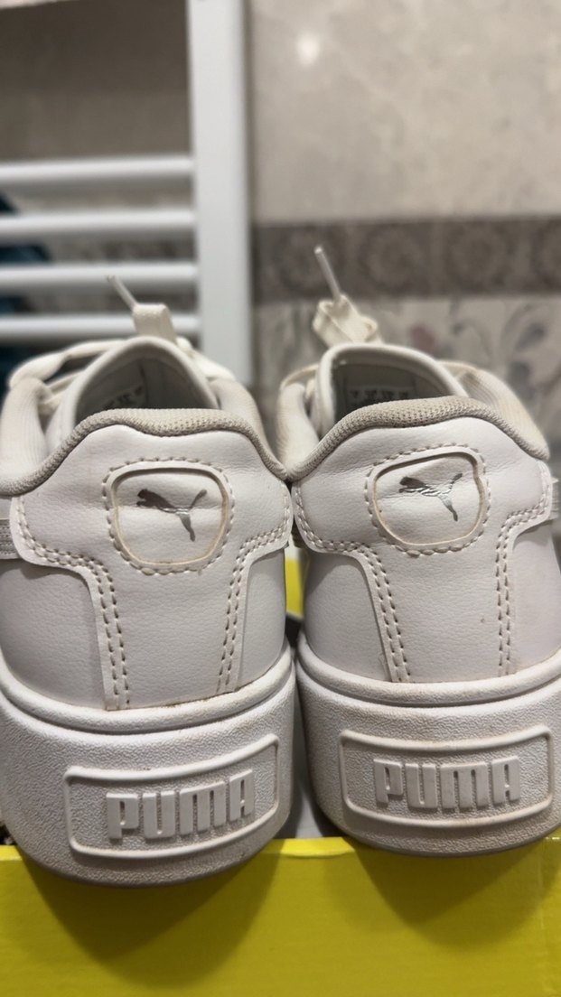 Beyaz Kadın Puma Dolgu Topuk Spor Ayakkabı - Görsel 2