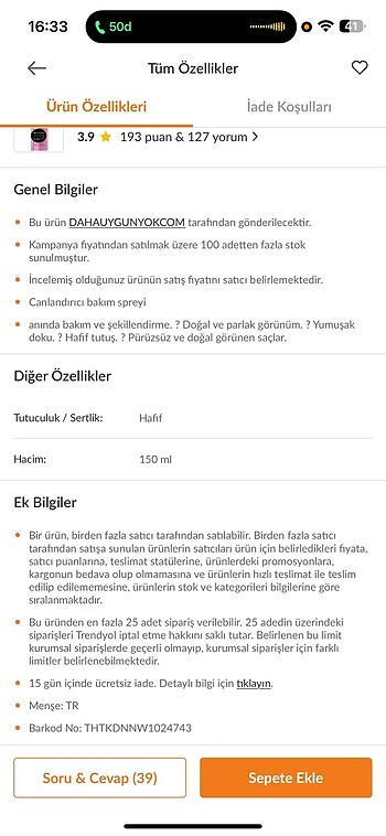 Canlandıcı Saç bakım spreyi - Görsel 9