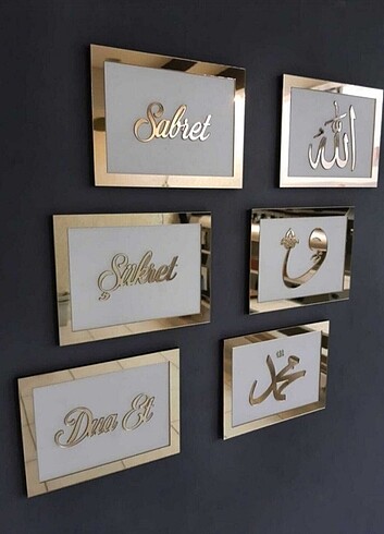 6lı Tablo Seti #sabret #şükret #duaet