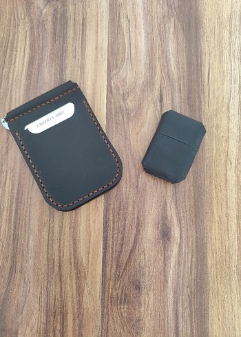 Erkek hediyelik deri cüzdan+deri çakmak - Görsel 2