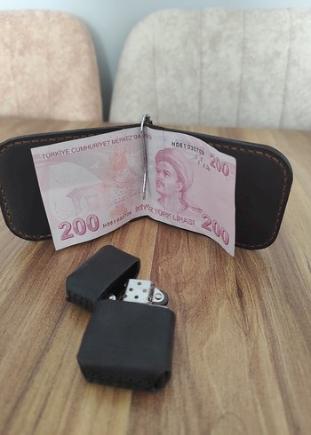 Erkek hediyelik deri cüzdan+deri çakmak - Görsel 3