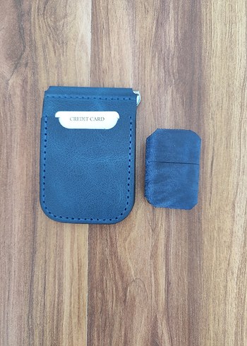 Lacivert Erkek Cüzdan ve Çakmak Seti Deri - Görsel 2