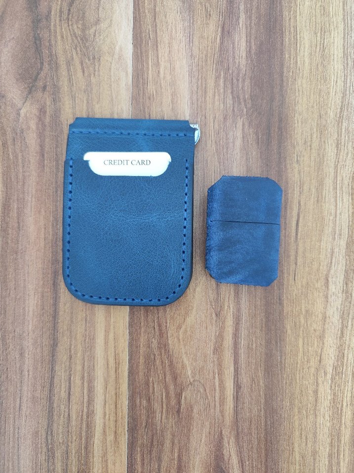 Lacivert Erkek Cüzdan ve Çakmak Seti Deri - Görsel 2