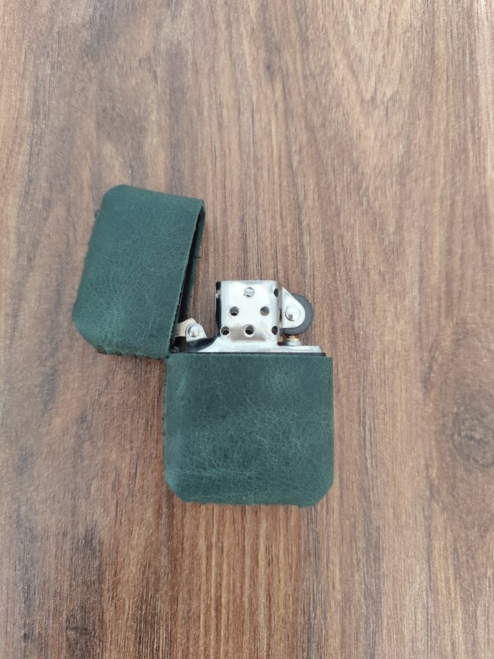 %100 deri kılıflı zippo - Görsel 2