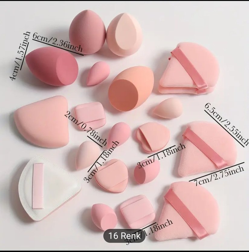 Pembe Pastel Makyaj Süngeri 15 adet - Görsel 2