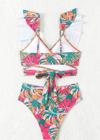 Penti Çiçek Desenli Mini Volanlı Bikini