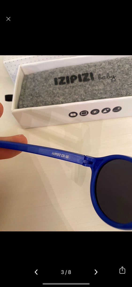 IZIPIZI Çocuk Mavi Yuvarlak Güneş Gözlüğü - Görsel 3