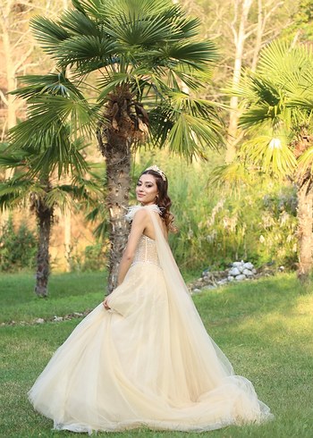 s Beden Işıltılı Nakışlı Uzun Nişan Elbisesi