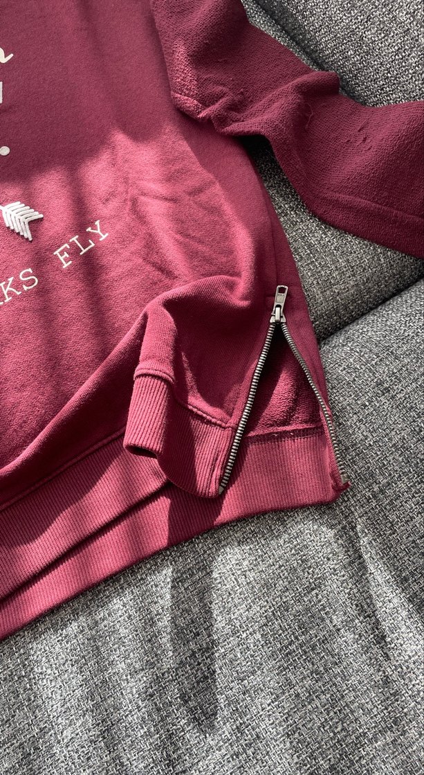 Bordo Baskılı Kadın Sweatshirt - Görsel 4