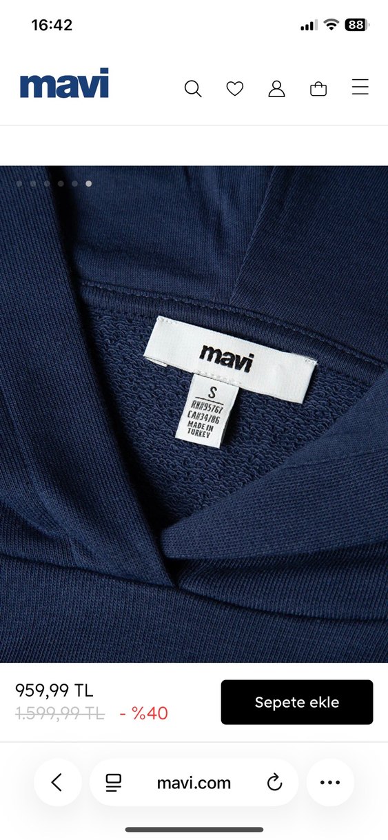 Nakışlı Lacivert Kapüşonlu Kadın Sweatshirt - Görsel 4