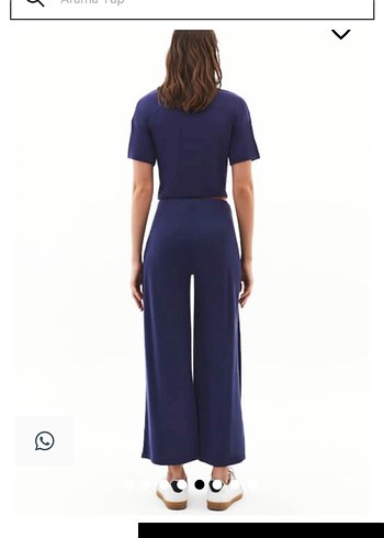 Lacivert Salaş Drapeli Kadın Pantolon - Görsel 4