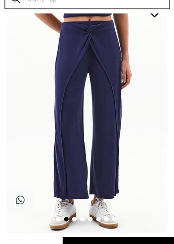 Lacivert Salaş Drapeli Kadın Pantolon - Görsel 5