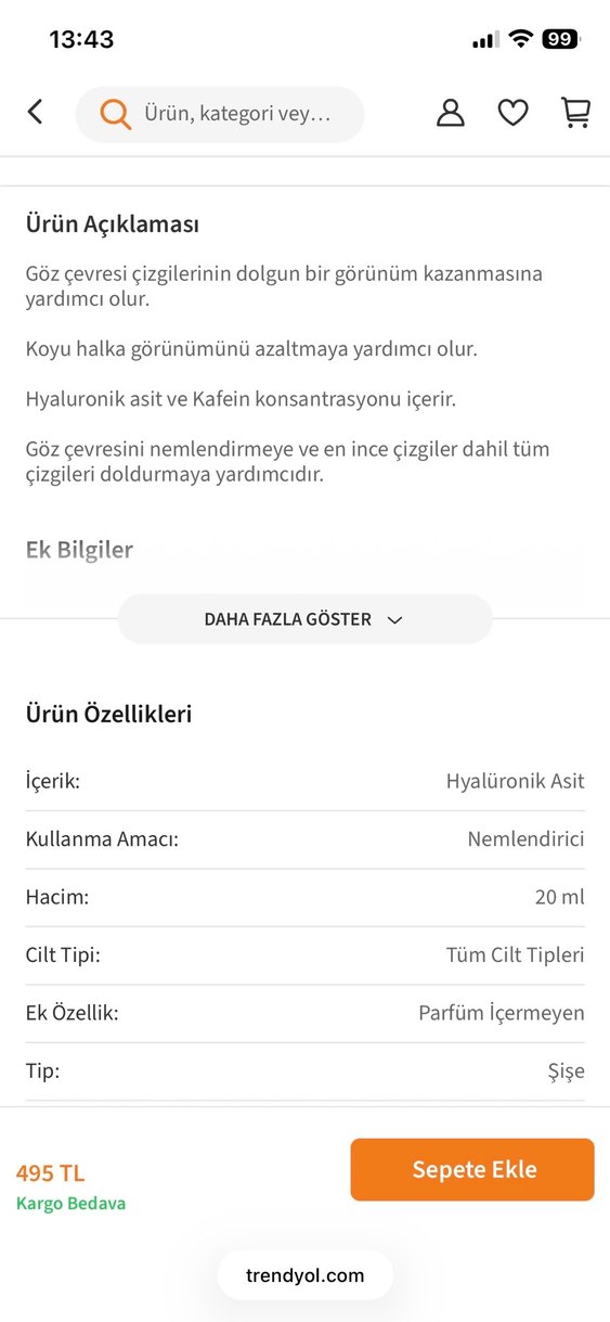 L'Oreal Paris Revitalift Filler Aydınlatıcı Göz Serumu 20ml - Görsel 2