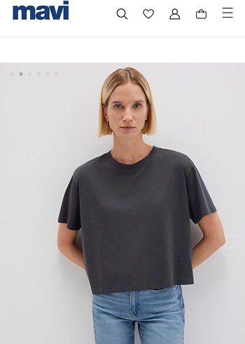 Mavi Gri Kısa Kollu Tişört - Görsel 2