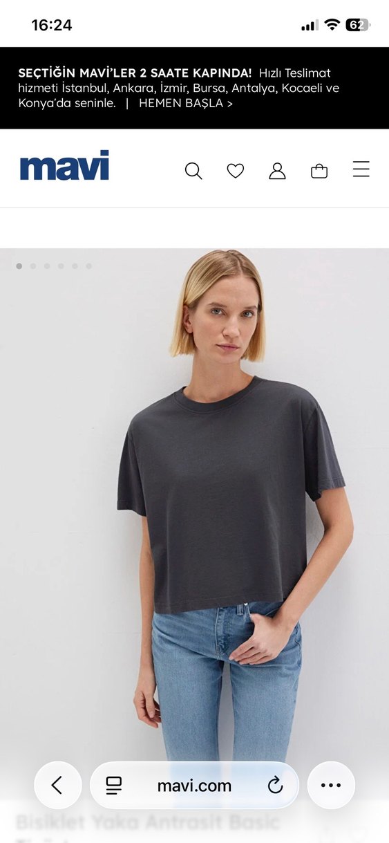 Mavi Gri Kısa Kollu Tişört - Görsel 3