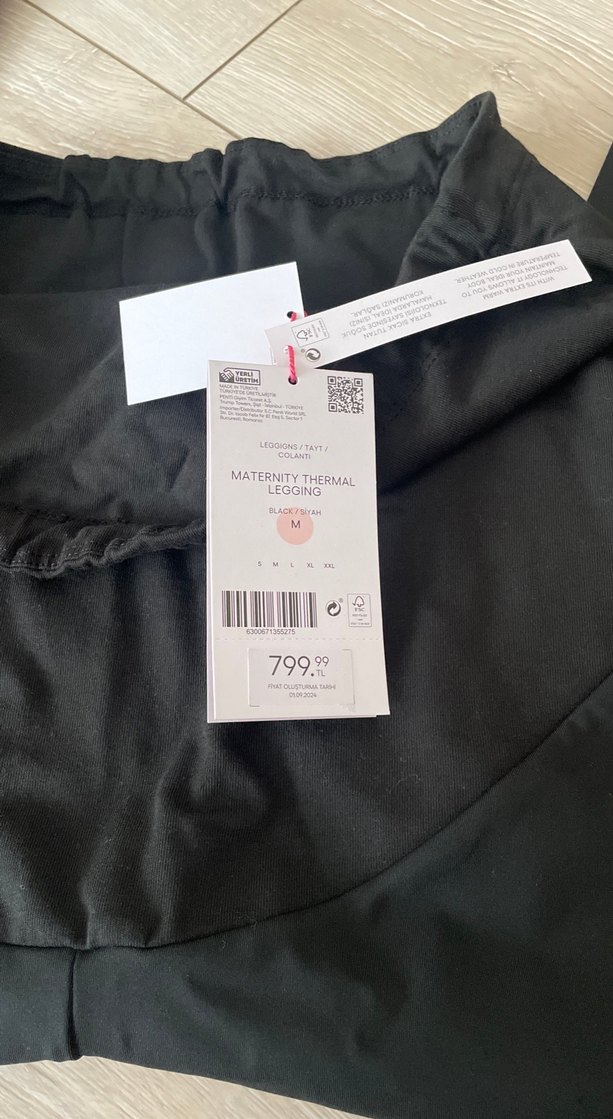 Siyah Hamile Spor Taytı - Normal Boy - Görsel 2