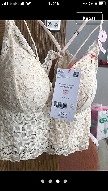 s Beden ten rengi Renk Penti luna bralet
