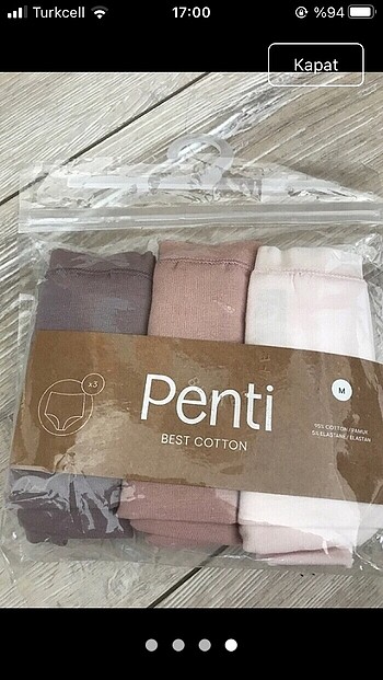 Penti yüksek bel 3 lü slip