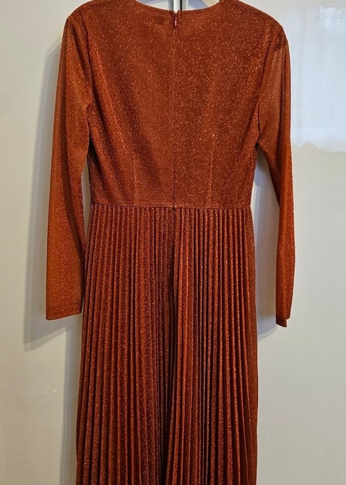 Twist Parlak Simli Midi Elbise - Görsel 2