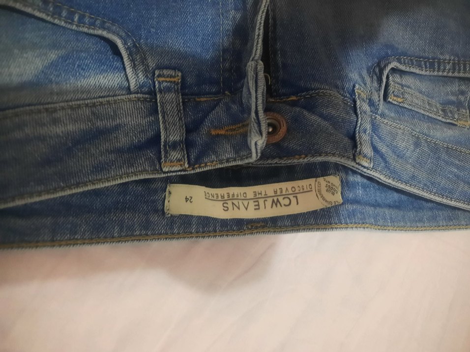 Düğmeli Bağlama Desenli Mavi Kadın Kot Şort - Görsel 3