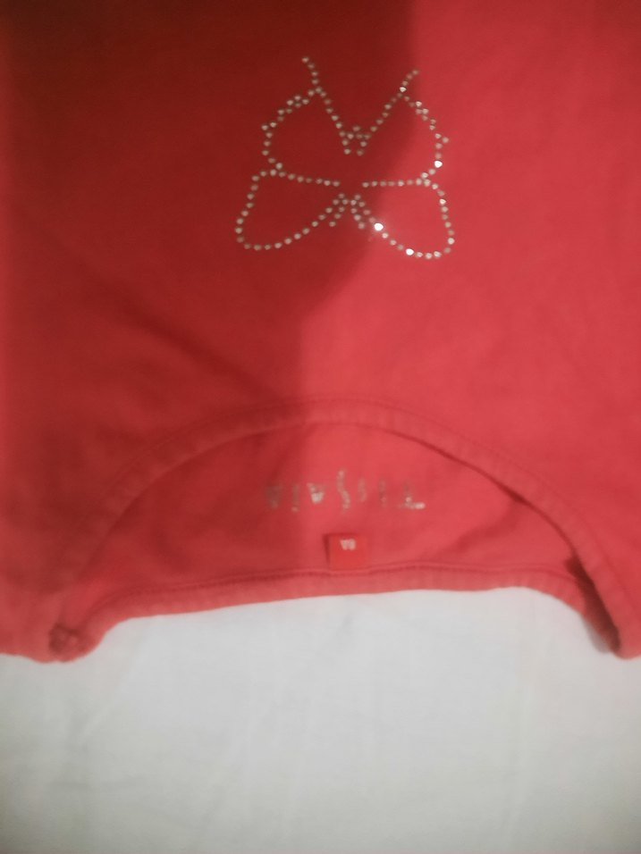 Kız Çocuk Kırmızı Kelebek Baskılı Kısa Kollu Tişört - Görsel 2