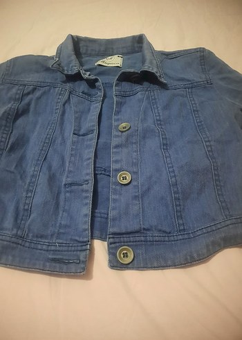 Kadın Mavi Düğmeli Denim Ceket - Görsel 3
