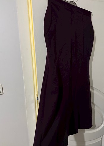 Bordo Drapeli Uzun Kadın Etek - Görsel 3