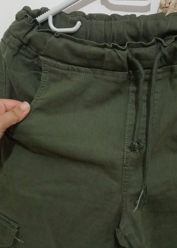 Kadın Haki Kamuflaj Belden Bağlamalı Bol Kesim Pantolon - Görsel 2