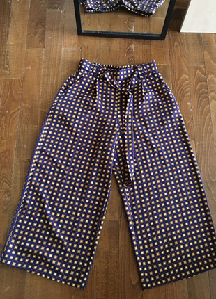 m Beden Zara Yuksek Belli Salas Kesim Kumas Pantalon