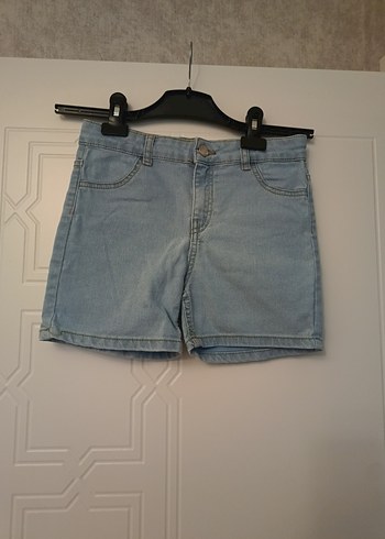 Pastel Mavi Denim Kız Mini Şort