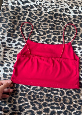 Kırmızı İnce Askılı Crop - Görsel 2