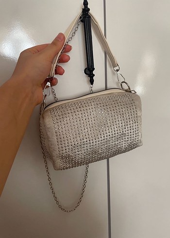 Bej Taşlı Kadın Çanta - Görsel 3