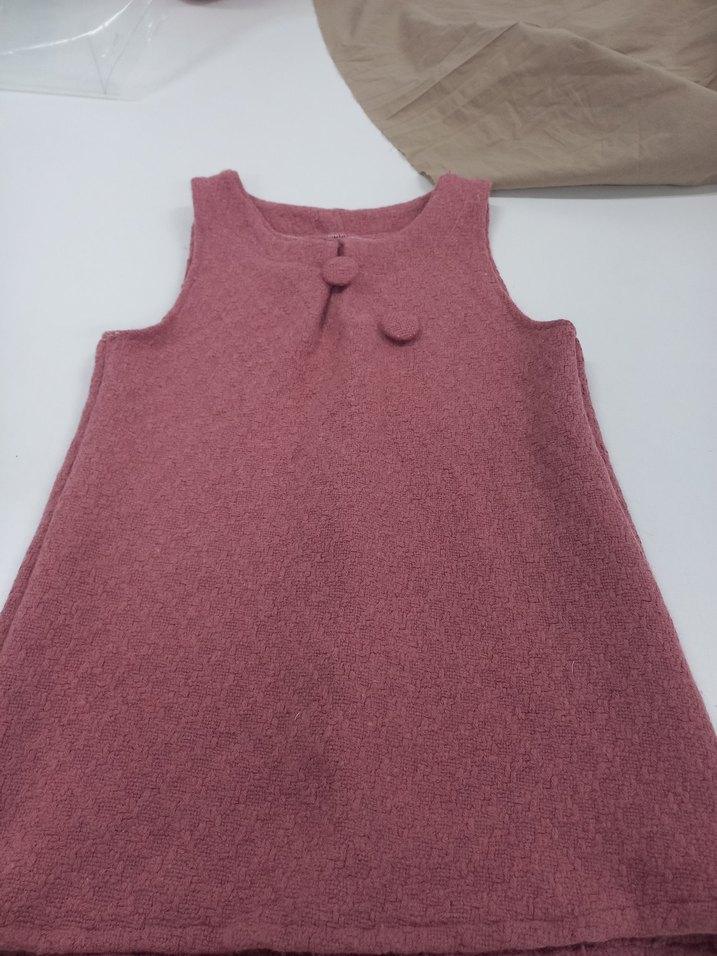 Kız Çocuk Pembe Düğmeli Triko Yelek - Görsel 2