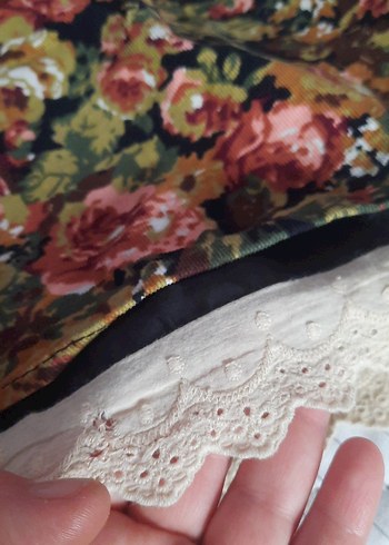 Koton Çiçek Desenli kadife çocuk Etek - Görsel 2