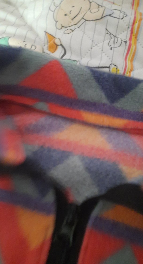 Renkli Bohem Desenli Fermuarlı Polar - Görsel 5