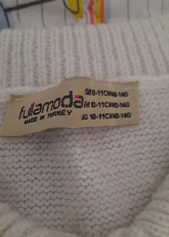 Beyaz Bohem Desenli çocuk Triko Kazak - Görsel 5