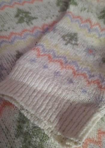 Beyaz Bohem Desenli çocuk Triko Kazak - Görsel 4