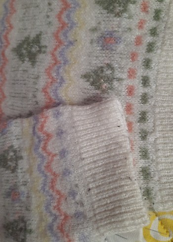 Beyaz Bohem Desenli çocuk Triko Kazak - Görsel 6